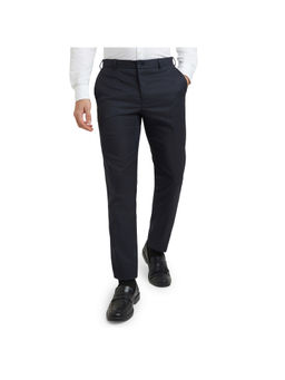 Raymond - Slim Fit Checkered Dark Blue Trouser