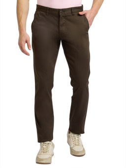Parx - Tapered Fit Solid Brown Trouser