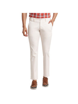 Parx - Tapered Fit Solid Light White Trouser