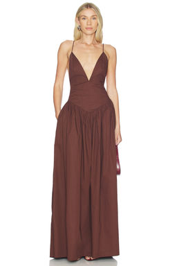 ADRIANA DEGREAS - Opulence Deep-V Maxi Dress