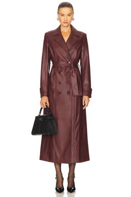 Bardot - Faux Leather Longline Coat