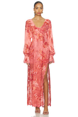 HEMANT AND NANDITA - Kaftan Maxi Dress With Printed Slip