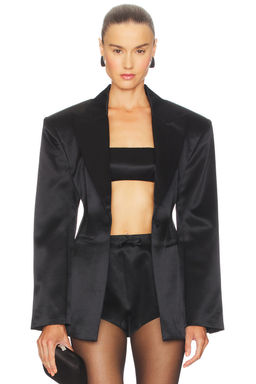 Courtney Zheng - Silk Wool Satin Blazer