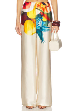 Donde Esteban - White Salpicon Silk Pants