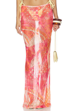 Donde Esteban - Toronja Salpicon Lace Long Skirt