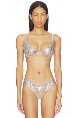 fleur du mal - Foil Lily Embroidery Demi Bra