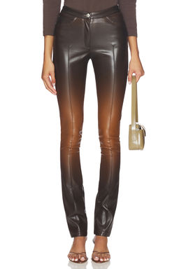 GCDS - Zippers Faded Faux Leather Skinny Pant