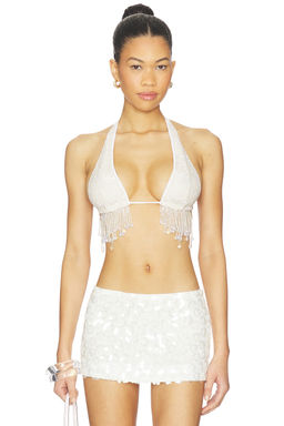 Leslie Amon - Fringe Pearl Top