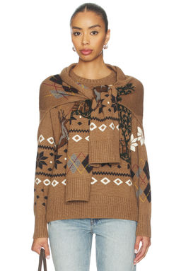 Monse - Fair Isle Crewneck Sweater With Scarf