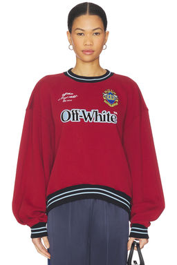 Off-White - Sporty Over Crew Sweater in Red Dahlia