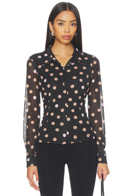 Sanctuary - Fitted Mesh Button Down Top