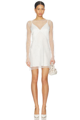 Shona Joy - Opaline Sheer Pearl Mini Dress