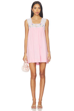 SWF - Square Neck Embroidered Midi Dress