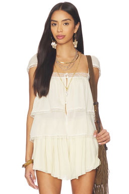 SWF - Lace Trim Babydoll Top