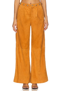 Understated Leather - Dome Studded Wide Leg