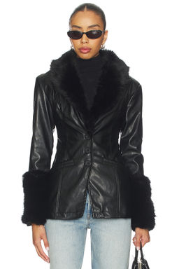 Weworewhat - Faux Fur Collar Jacket
