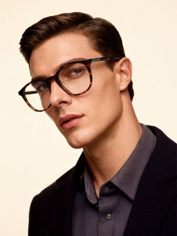 Police - Square VPL883K51722FR Brown Medium Eyeglass Frames