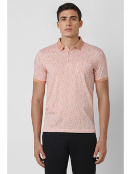 Van Heusen - Men Pink Print Polo Neck T-Shirt