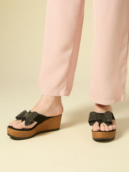 Inc.5 - Women Black Party Solid Wedges