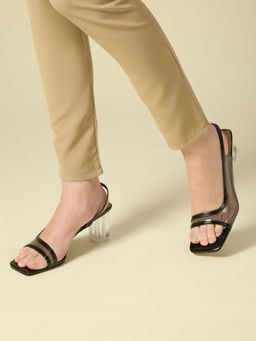 Inc.5 - Women Black Party Wear Transparent Block Heels