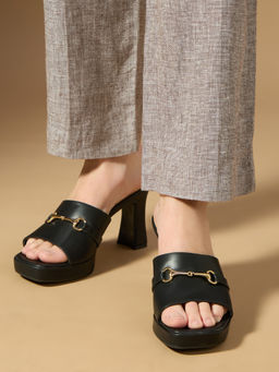 Inc.5 - Women Black Party Wear Solid Block Heels