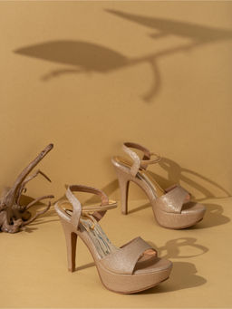 Inc.5 - Women Golden Party Wear Stiletto Heels