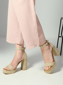 Inc.5 - Women Beige Party Wear Block Heels