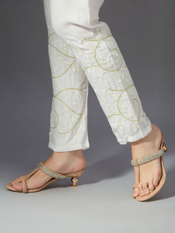 Inc.5 - Women Peach Party Wear Embellished Kitten Heels