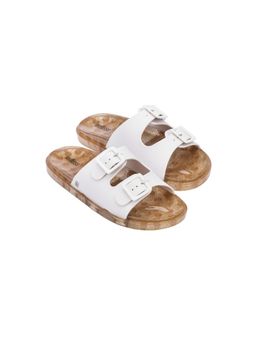 Melissa - Wide Ad White Rice Husk White Solid Sliders