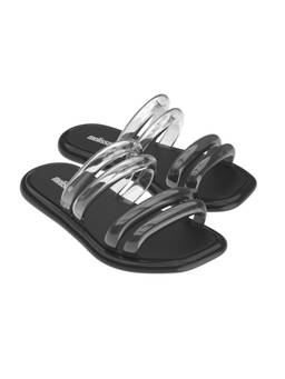 Melissa - Airbubble Slide Ad Black Clear Black Solid Sliders