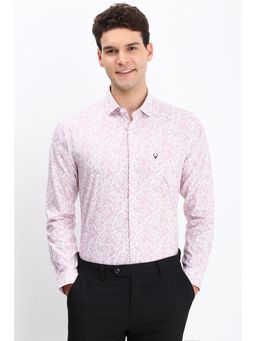 Allen Solly - Men Pink Slim Fit Print Full Sleeves Formal Shirt