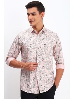 Allen Solly - Men Pink Slim Fit Print Full Sleeves Casual Shirts