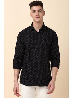 Allen Solly - Men Black Slim Fit Print Full Sleeves Casual Shirts
