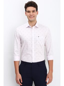 Allen Solly - Men Pink Slim Fit Print Full Sleeves Formal Shirt