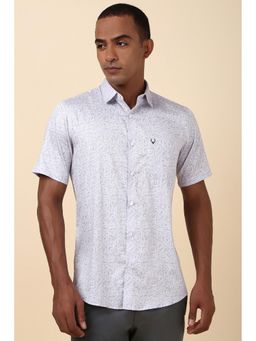 Allen Solly - Men White Slim Fit Print Half Sleeves Casual Shirts