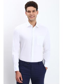 Allen Solly - Men White Regular Fit Solid Full Sleeves Formal Shirt