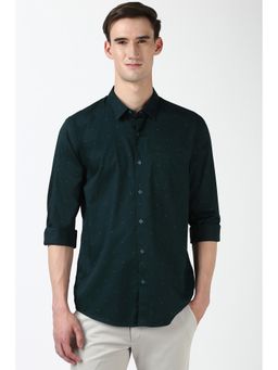 Peter England - Men Green Slim Fit Print Shirt