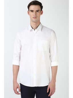 Peter England - Men White Slim Fit Print Shirt