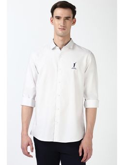 Peter England - Men Grey Slim Fit Textured Shirt