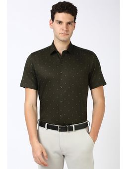 Peter England - Men Olive Regular Fit Formal Shirt