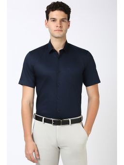 Peter England - Men Navy Regular Fit Formal Shirt
