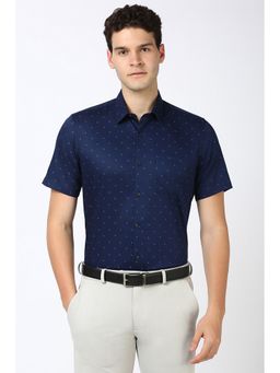 Peter England - Men Navy Regular Fit Formal Shirt