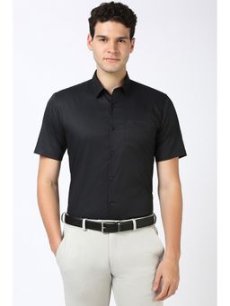 Peter England - Men Black Regular Fit Formal Shirt