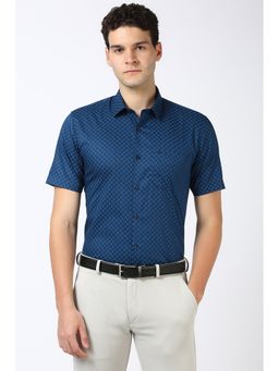 Peter England - Men Navy Regular Fit Formal Shirt