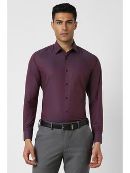 Van Heusen - Men Purple Regular Fit Textured Full Sleeves Wedding Shirt