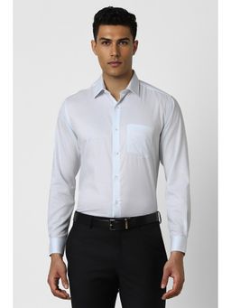 Van Heusen - Men Blue Regular Fit Textured Full Sleeves Wedding Shirt