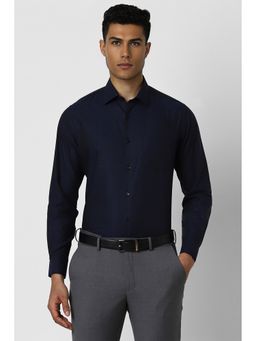 Van Heusen - Men Navy Regular Fit Print Full Sleeves Wedding Shirt