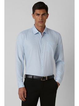 Van Heusen - Men Blue Slim Fit Print Full Sleeves Wedding Shirt