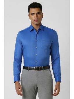 Van Heusen - Men Blue Slim Fit Solid Full Sleeves Wedding Shirt