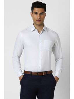 Van Heusen - Men White Regular Fit Textured Full Sleeves Wedding Shirt